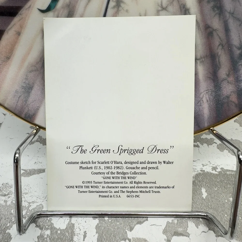 Vintage Bradford Exchange Green Sprigged Dress‎ Gone With Wind Plate COA 1993